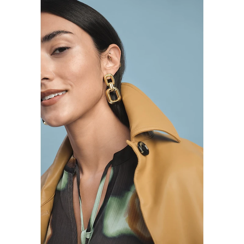 Bold Elements Gold Tone Womens Drop Earrings