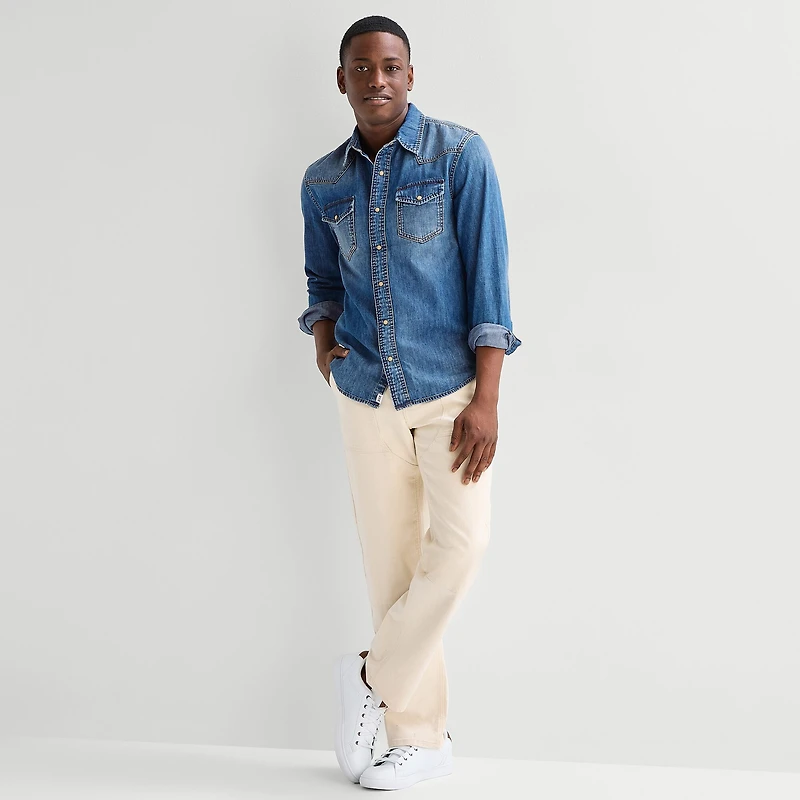 mutual weave Mens Long Sleeve Western Shirt