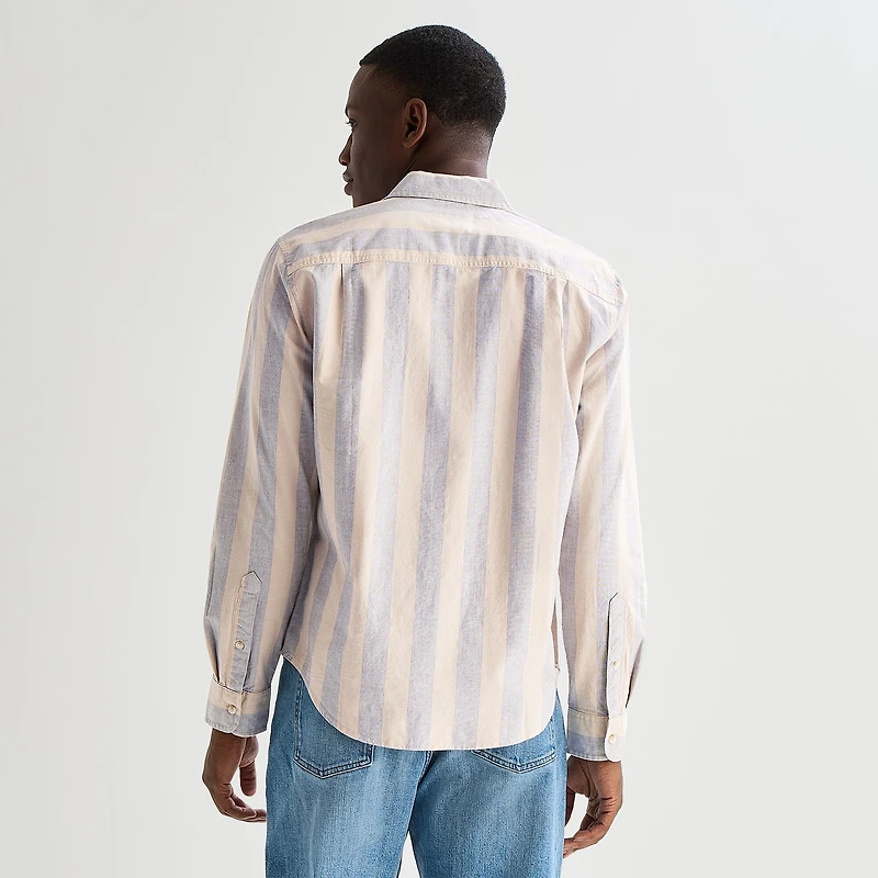 mutual weave Mens Long Sleeve Classic Fit Button-Down Shirt