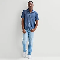 mutual weave Mens Short Sleeve Classic Fit Button-Down Shirt