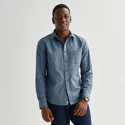 mutual weave Mens Long Sleeve Classic Fit Button-Down Shirt