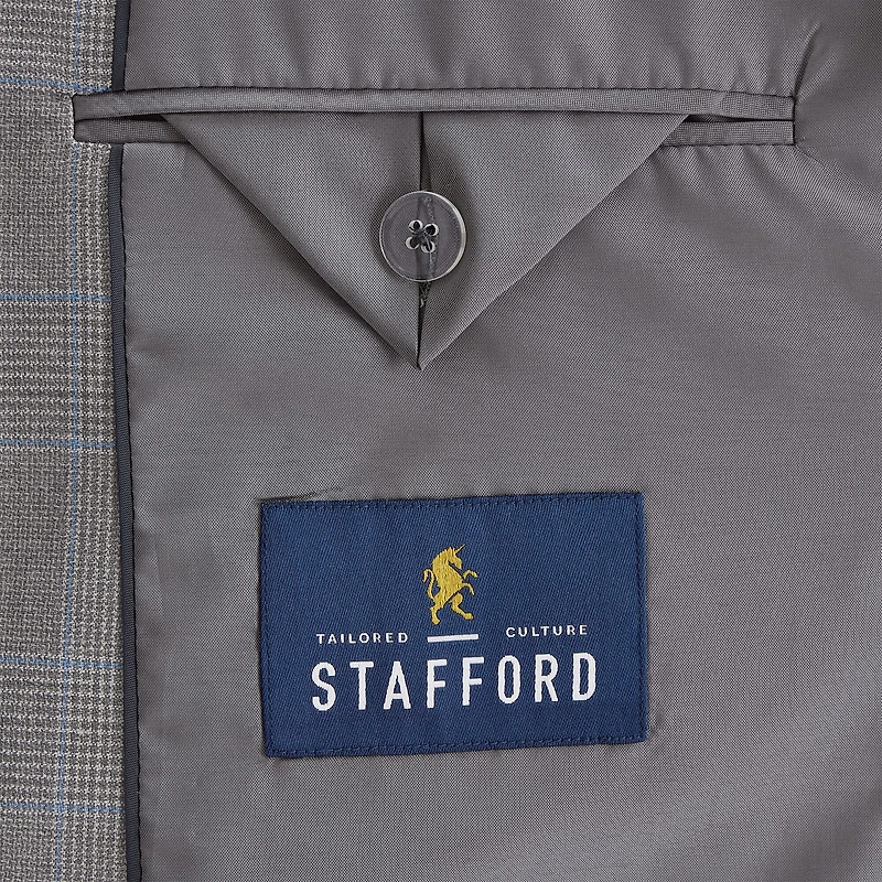 Stafford Coolmax All Season Ecomade Mens Classic Fit Plaid Suit Jacket