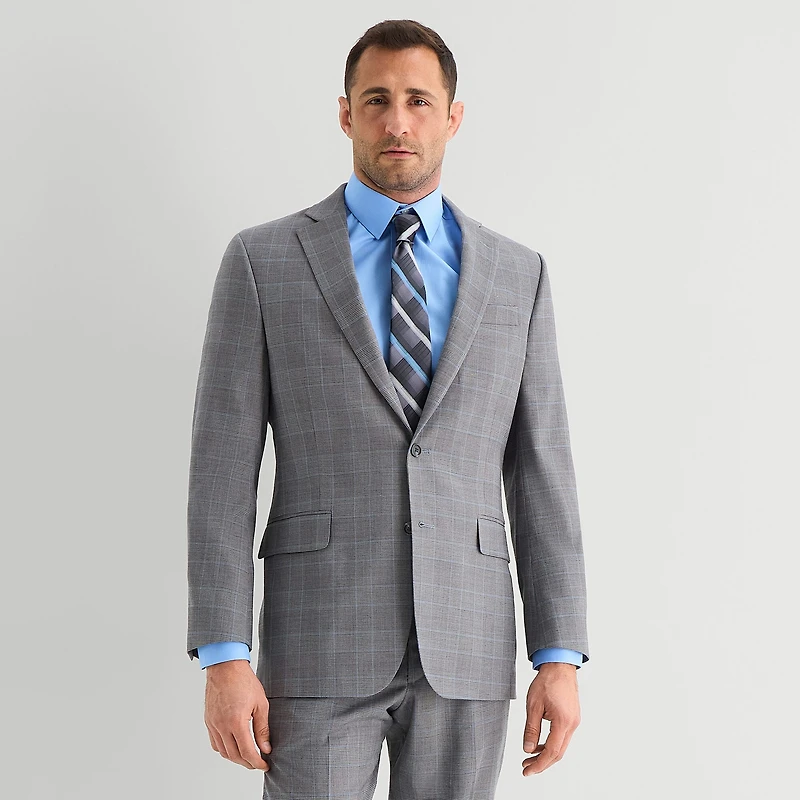 Stafford Coolmax All Season Ecomade Mens Classic Fit Plaid Suit Jacket