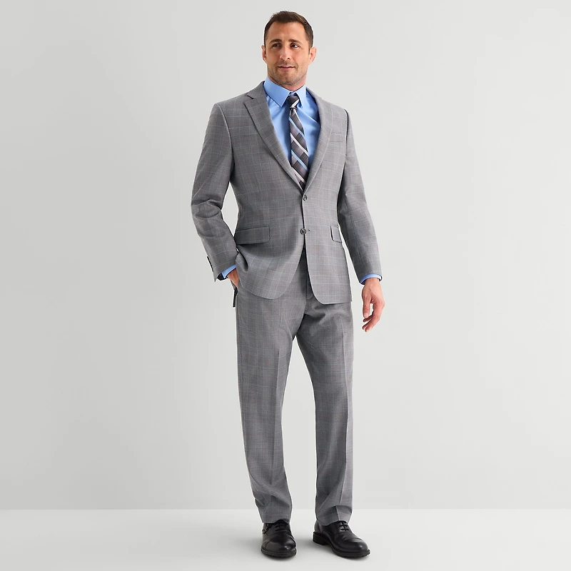 Stafford Coolmax All Season Ecomade Mens Classic Fit Plaid Suit Jacket