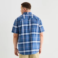 St. John's Bay Performance Mens Short Sleeve Classic Fit Big and Tall Button-Down Shirt