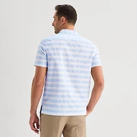 Stafford Stripe Mens Short Sleeve Regular Fit Button-Down Shirt