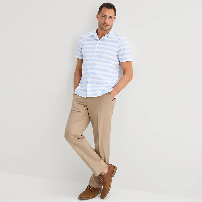Stafford Stripe Mens Short Sleeve Regular Fit Button-Down Shirt