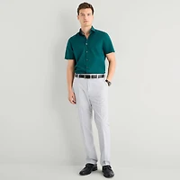 J. Ferrar Ultra Comfort Mens Short Sleeve Slim Fit Stretch Fabric Wrinkle Free Button-Down Shirt