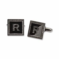 Personalized Beaded Gunmetal Cufflinks