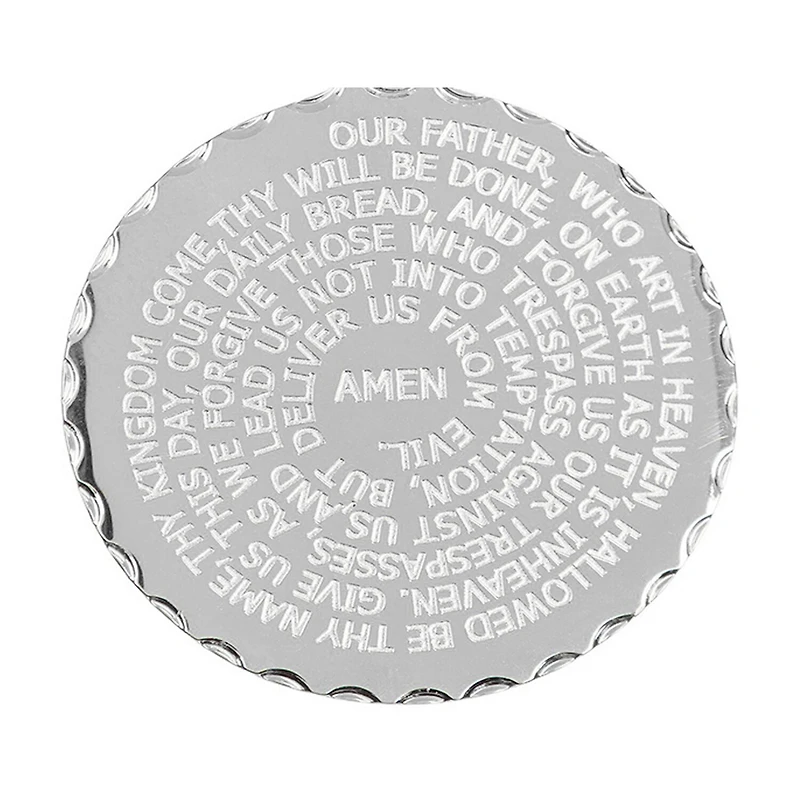 Steeltime "Lord'S Prayer" Mens Stainless Steel 24 Inch Pendant Necklace