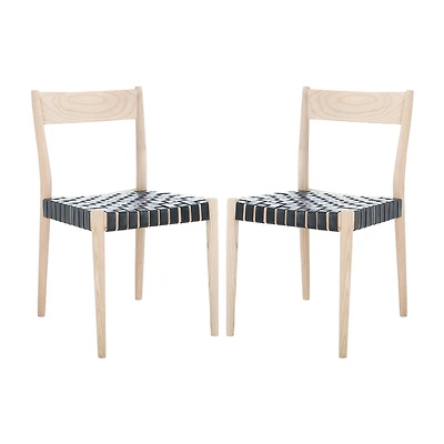 Eluned Dining Chair with Basket Woven Seat - Set of 2