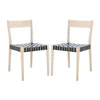 Eluned Dining Chair with Basket Woven Seat - Set of 2