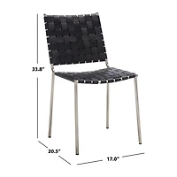Wesson Leather Basket Woven Dining Chair - Set of 2