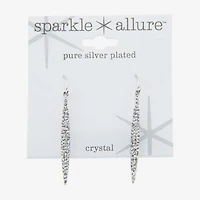 Sparkle Allure Womens Crystal Pure Silver Over Brass Oblong Drop Earrings