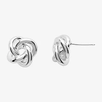 Silver Reflections Pure Silver Over Brass 13.5mm Knot Stud Earrings