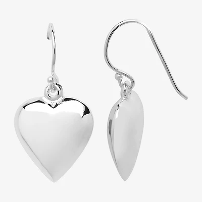 Silver Reflections Pure Silver Over Brass Heart Drop Earrings
