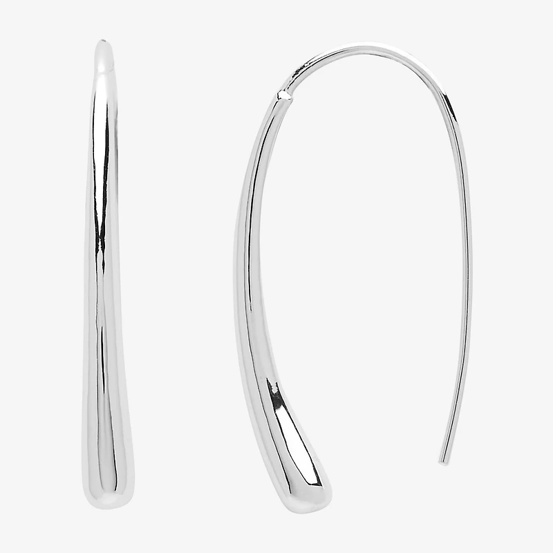 Silver Reflections Pure Silver Over Brass Drop Earrings