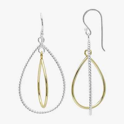 Silver Reflections Orbital Rope Twist Womens Pure Silver Over Brass Hypoallergenic Drop Earrings
