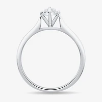 Unisex Adult 3/8 CT. T.W. Natural White Diamond 10K Gold Marquise Halo Side Stone Ring Set