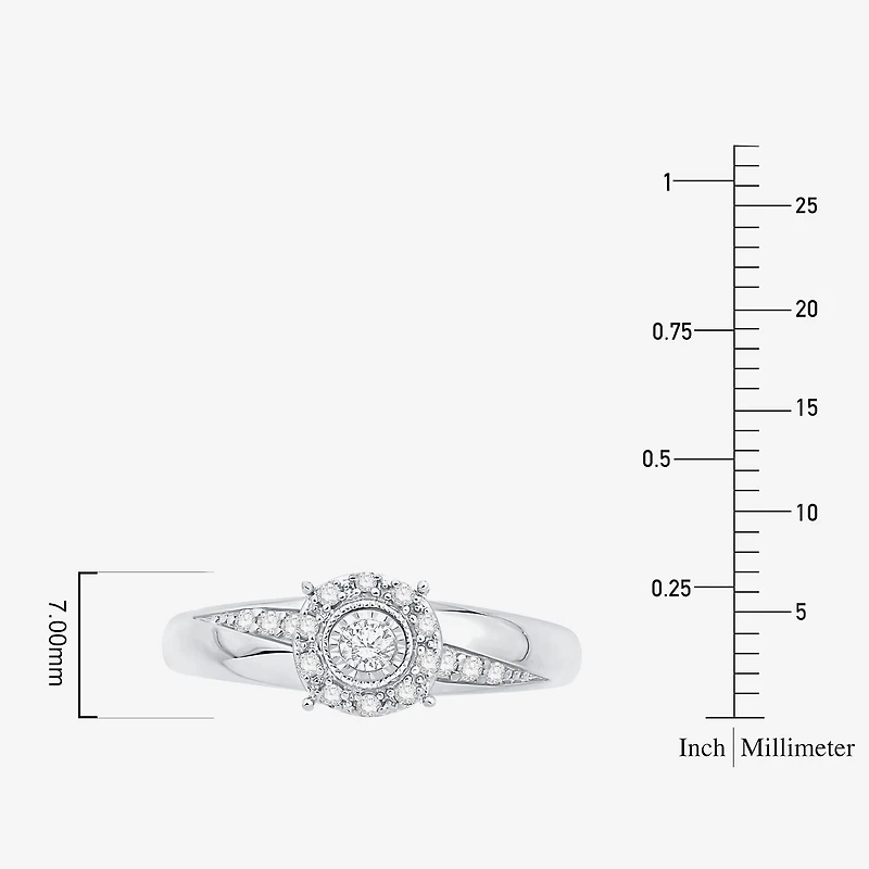 Unisex Adult 1/3 CT. T.W. Natural White Diamond 10K Gold Round Halo Side Stone Ring Set