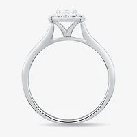 Unisex Adult 1/2 CT. T.W. Natural White Diamond 10K Gold Cushion Halo Side Stone Ring Set