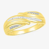 4.80mm Unisex Adult 1/3 CT. T.W. Natural White Diamond 10K Gold Round Side Stone Wedding Ring Set