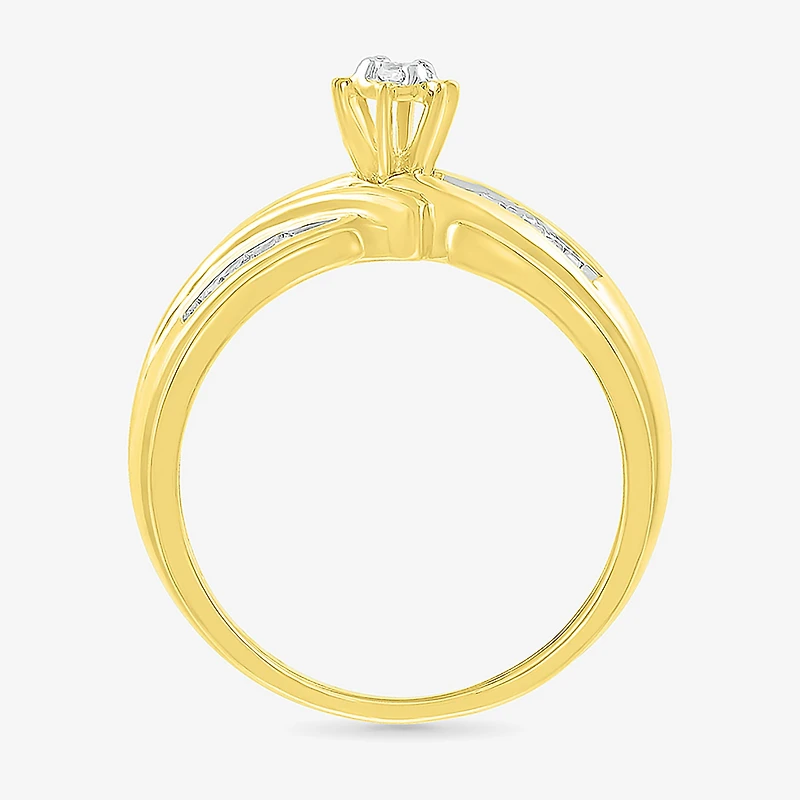 4.80mm Unisex Adult 1/3 CT. T.W. Natural White Diamond 10K Gold Round Side Stone Wedding Ring Set