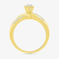 4.80mm Unisex Adult 1/3 CT. T.W. Natural White Diamond 10K Gold Round Side Stone Wedding Ring Set