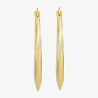 Womens 10K Two Tone Gold 25mm Round Hoop Earrings