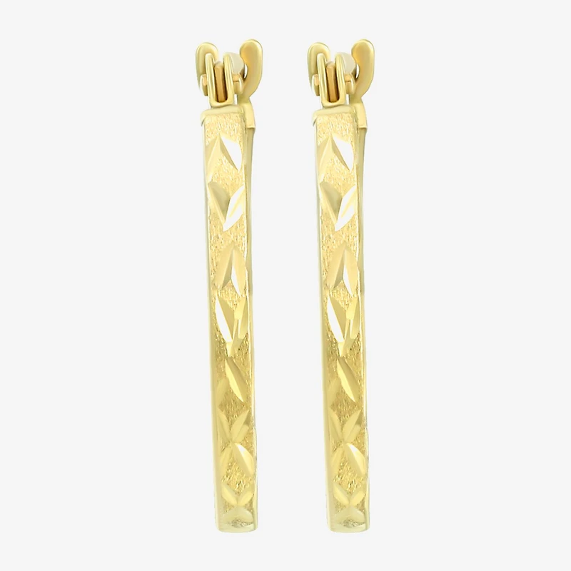Womens 14K Gold 15mm Hoop Earrings