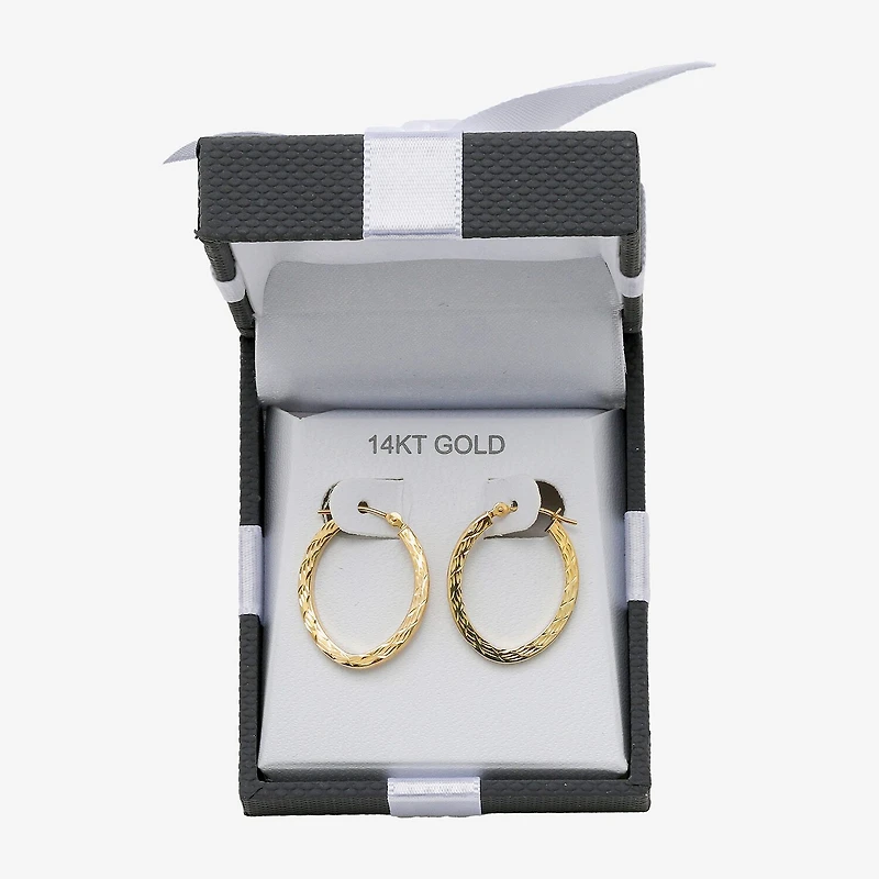 Diamond-Cut 14K Gold 18mm Hoop Earrings