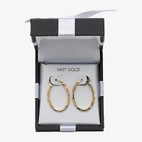 Two-Tone 14K Gold Oval Hoop Earrings