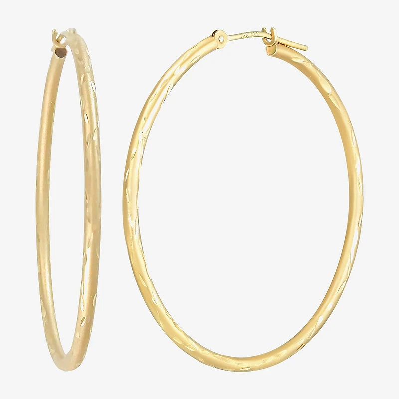 Womens 14K Gold 37mm Hoop Earrings