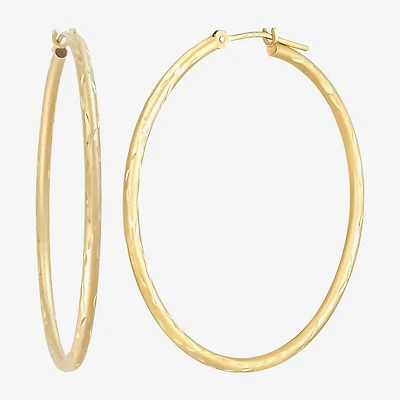 Womens 14K Gold 37mm Hoop Earrings