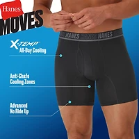 Hanes Moves X-Temp Performance Mens 4 Pack Boxer Briefs Um2bd4