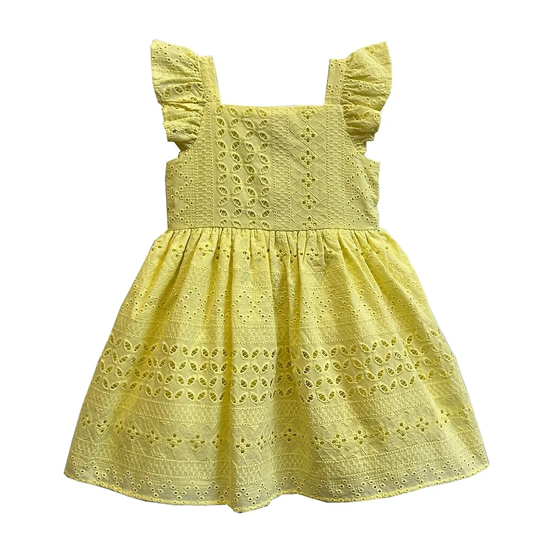 Blueberi Boulevard Baby Girls Eyelet Sleeveless A-Line Dress