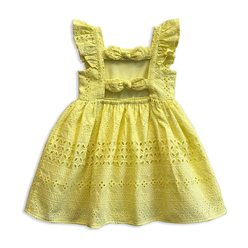 Blueberi Boulevard Baby Girls Eyelet Sleeveless A-Line Dress