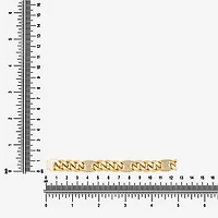 (F, Si2) Mens 14K Gold Over Stainless Steel Stainless Steel 8 1/2 Inch Solid Curb Chain Bracelet