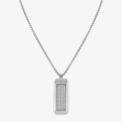 (F,Si2) Mens 1 1/4 CT. T.W. Lab Grown White Diamond Stainless Steel 24 Inch Pendant Necklace