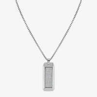 (F,Si2) Mens 1 1/4 CT. T.W. Lab Grown White Diamond Stainless Steel 24 Inch Pendant Necklace
