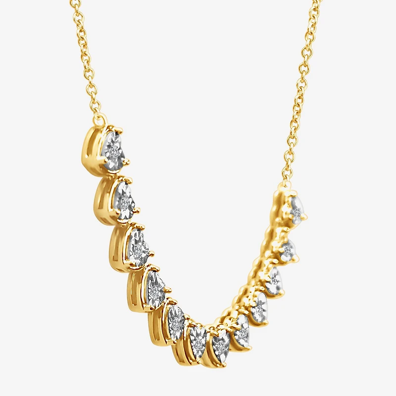 (F / Si2) Womens 1/3 CT. T.W. Lab Grown White Diamond 14K Gold Over Silver Heart 18 Inch Pendant Necklace