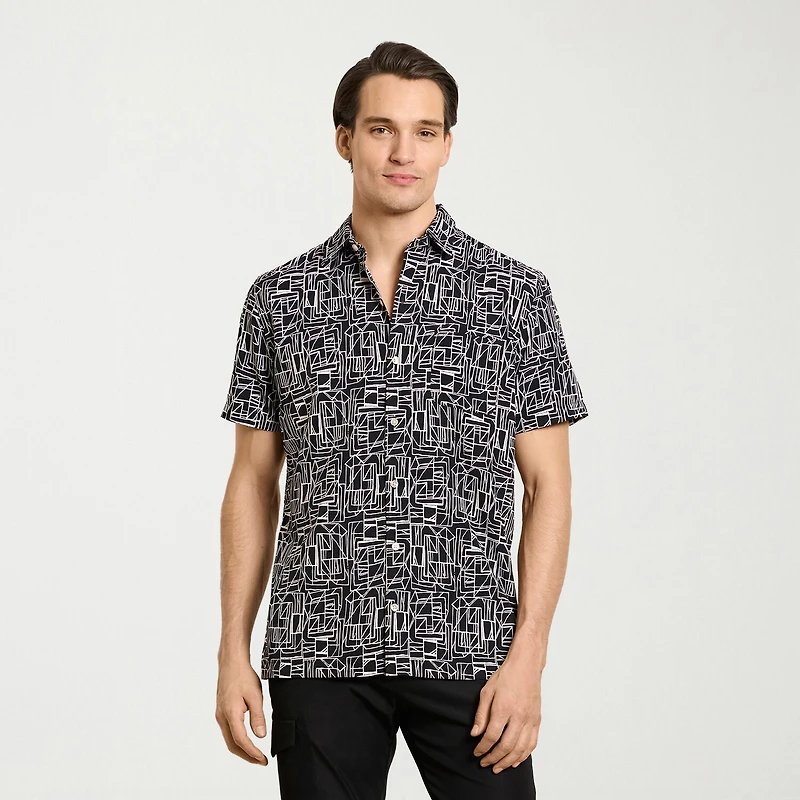 Van Heusen Weekend Mens Short Sleeve Camp Shirt
