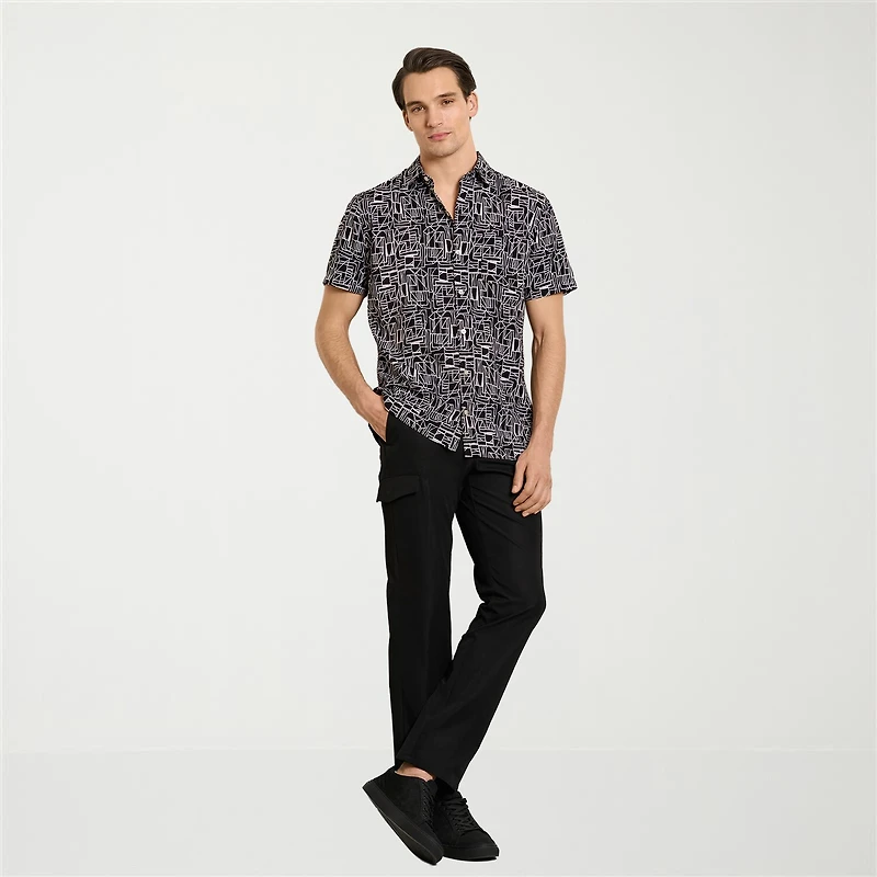 Van Heusen Weekend Mens Short Sleeve Camp Shirt
