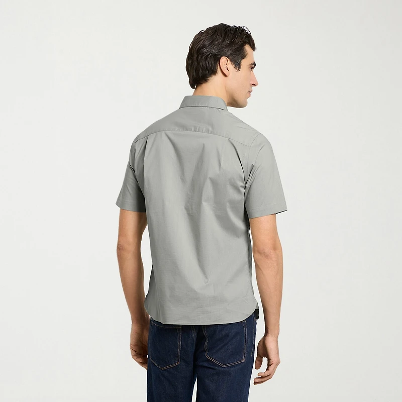 Van Heusen Everyday Defense Stain Shield Mens Short Sleeve Slim Fit Button-Down Shirt
