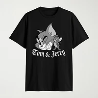 Mens Crew Neck Short Sleeve Classic Fit Tom and Jerry Big Tall Graphic T-Shirt
