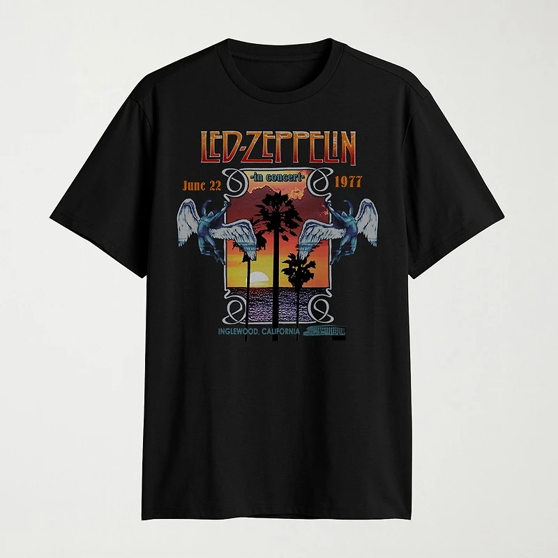 Novelty Led Zeppelin Mens Crew Neck Short Sleeve Classic Fit Big and Tall Graphic T-Shirt
