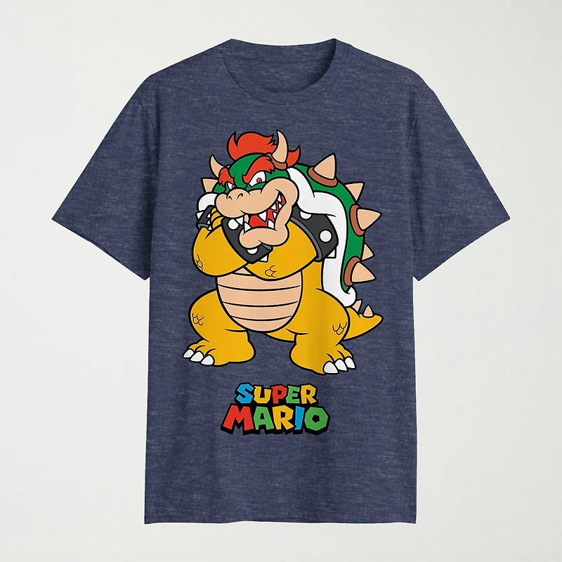 Novelty Mens Crew Neck Short Sleeve Classic Fit Bowser Big and Tall Graphic T-Shirt