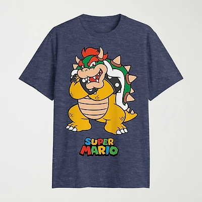 Novelty Mens Crew Neck Short Sleeve Classic Fit Bowser Big and Tall Graphic T-Shirt