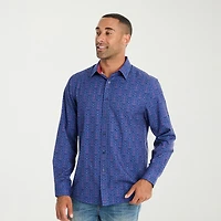 Nick Graham Mens Long Sleeve Regular Fit Button-Down Shirt
