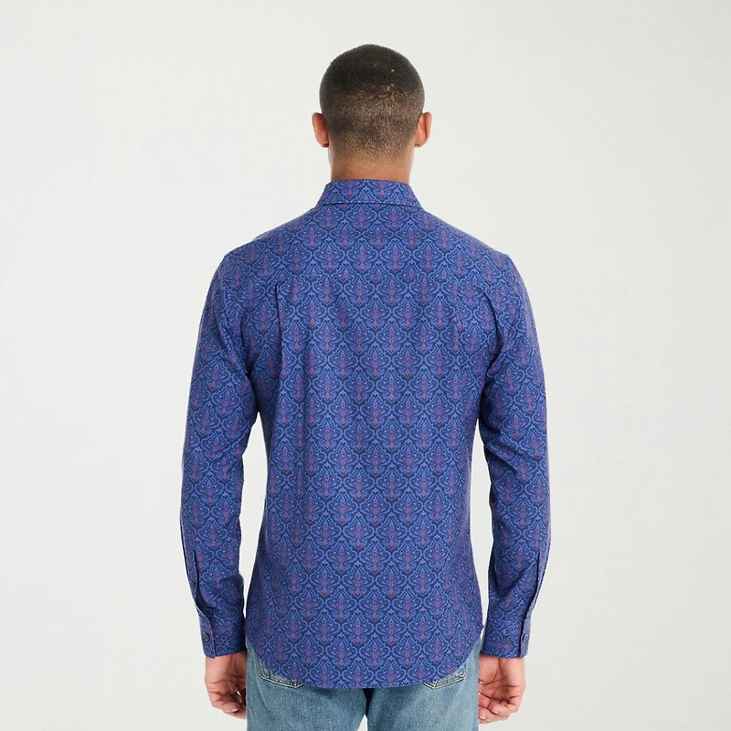 Nick Graham Mens Long Sleeve Regular Fit Button-Down Shirt
